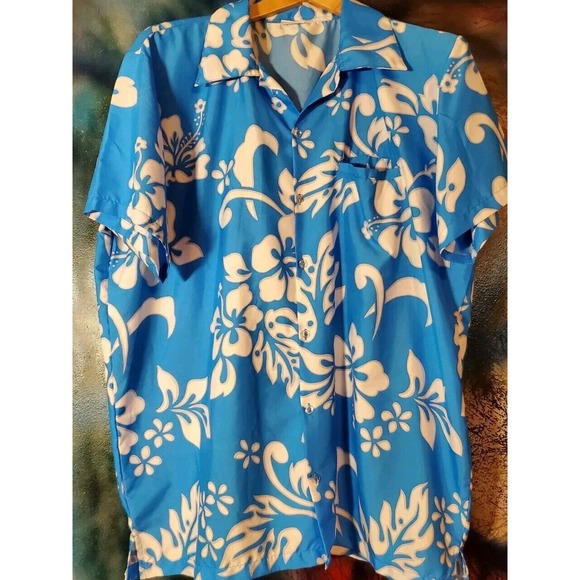 King Kamcha Mens XL Blue Button Down - Picture 1 of 4
